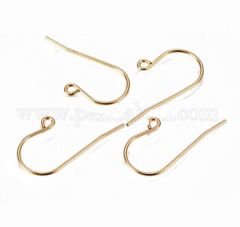 Roestvrij stalen goudkleurige rechte oorhaken, 27.5x16.5x0.8mm. Per 3 sets