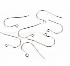 Roestvrij stalen metaalkleurige rechte oorhaken, 27.5x16.5x0.8mm. Per 3 sets