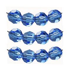 Zakje Swarovski kristal kralen Saffier blauw 6mm, 3 stuks.