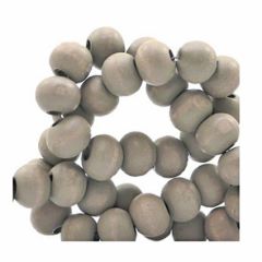 Kraal hout natuurlijk taupe-grijs 8mm, per 50 stuks.