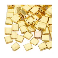 Preciosa tila kraaltjes extra goud-plated 5mm. Per 10 stuks.