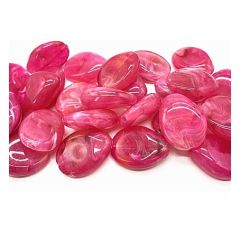 Acryl druppelkraal 18x13mm, imitatie edelsteen, roze-rood. Per 2.