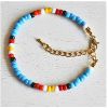 Armband opaque Miyuki kralen blauw, geel, rood, wit