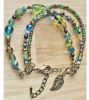 Armband 3 rijen facetgeslepen kralen, diverse kleuren, 17cm+verlengketting