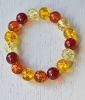 Armband imitatie barnsteen kralen 12mm, 20cm