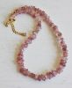 Ketting splitkralen Aardbeien kwarts 42cm + verlengketting