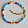 Armband opaque Miyuki kralen blauw, geel, rood, wit