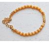 Armband 4mm Miyuki kralen geel-bruin. 17cm + verlengketting
