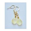 Oorbellen Druppel, pastel geel met roestvrij stalen goldplated oorhaken