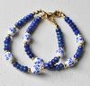 Armband delftsblauwe kralen met facetgeslepen Jaspis kralen