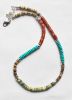 Ketting rondel kralen Jaspis, Jade, mosagaat en kokoskralen, 49cm