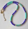 Ketting Egypte, facetgeslepen 6x4mm opaque kralen 