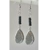 Oorbellen zwarte jade met lange druppel hangers
