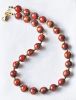 Ketting rood gevlamde 12mm resin kralen