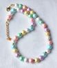 Ketting 10mm matte pastel kleurige acryl kralen