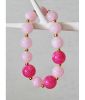 Armband roze en cerise, 14 en 16mm.