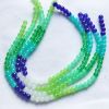 Snoer gemengde kralen 6mm groen en blauw, mix kralen 3, per 50 stuks