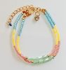 Armband 2 rijen 3 mm pastelkleur Miyuki kralen, 17.5cm
