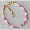 Armband 4mm Miyuki kralen roze en wit