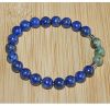 Armband 8mm Lapis Lazuli kralen met Afrikaanse turkoois kralen, 19cm.