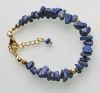 Armband Lapis Lazuli splitkralen met 4mm goudkleurige kralen