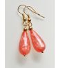 Oorbellen zacht oranje-roze druppel, 20mm