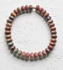 Armband Jaspis rondellen 8x4mm bruin-rood, 19-20cm.