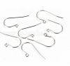 Roestvrij stalen metaalkleurige rechte oorhaken, 27.5x16.5x0.8mm. Per 3 sets