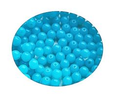 Acryl kralen 6mm, imitatie jade, helder blauw-wit gemarmerd, 97-100 stuks