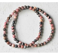 Armband Rhodoniet kralen 4mm
