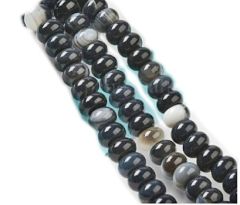 Snoer Agaat rondelle 6x3mm zwart, 45-47 kralen