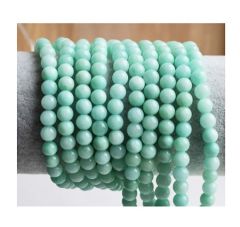Snoer Jade kralen lichte Amazoniet kleur 8mm, 40 kralen.