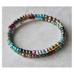 Armband memory wire 3mm kralen, 2 windingen