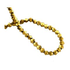 Bicone kristal kraal goldplated 4x4mm, 50 stuk.