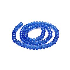 Zakje facetgeslepen blauwe glaskraaltjes 3x2mm, 55-56 stuks