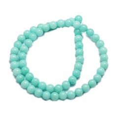 Snoer Jade blauw-groene aquamarijn kleur 6mm, 50 kralen