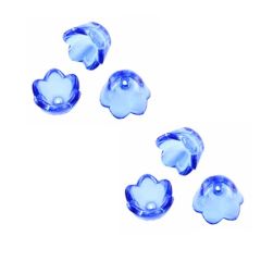 Acryl kralenkapje bol zachtblauw transparant 10x6mm. Per 20 stuks.