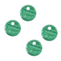 Resing (oorbel)hangers groen met glitters, 12mm. Per 2 stuks.