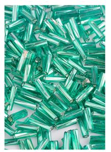 Bugles groen 7x2mm. Per 10 gram