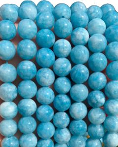 Snoer blauwe chalcedoon Jade 8mm