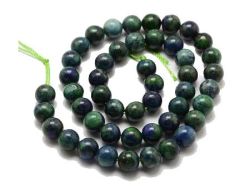 Half snoer of zakje Chrysocolla-Lapis Lazuli kralen 6mm.