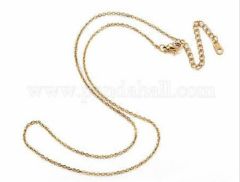 Ketting roestvrij stalen fijne goudkleurige schakels met verlengketting
