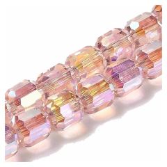Zakje met 20 stuks facetgeslepen roze kolom kraaltjes van 6x6.5mm.