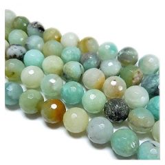 Half snoer natuurlijke 6mm facetgeslepen bloem Amazoniet, 28-29 st.
