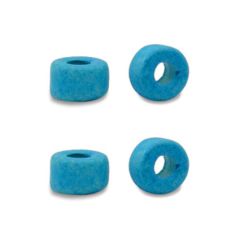 Kralen 7x4mm mat azuurblauw. Per 25 stuks.
