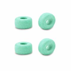 Kralen licht mat turkoois groen 7x4mm. Per 25 stuks.