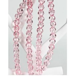 Facetgeslepen transparant roze kralen 10mm. Per 10 stuks