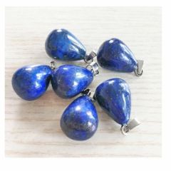 Hanger Lapis Lazuli ronde druppel 20x10mm.
