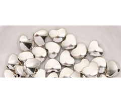 Metalen kraal Hartje zilverkleurig 8x6mm, 4 stuks.