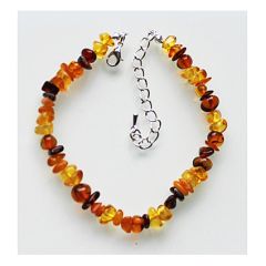 Armband Barnsteenkralen gemengd 4-6mm, 19cm